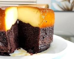 Chocoflan frío sin cocción