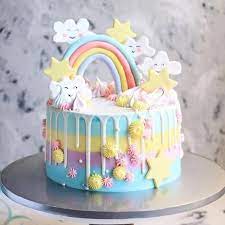 Tarta de colores del arcoíris